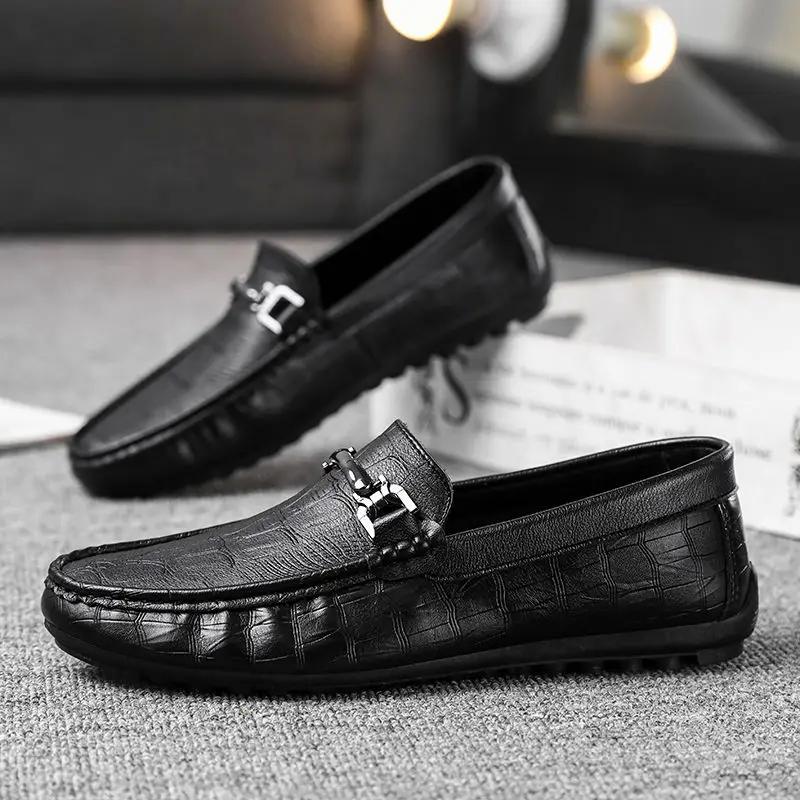 Fashion Male Casual Shoe Light Warm Slip-on Sale Pu Adults Comfortable Social In Promotion Men's Leather Shoes Low Price Shipping Free