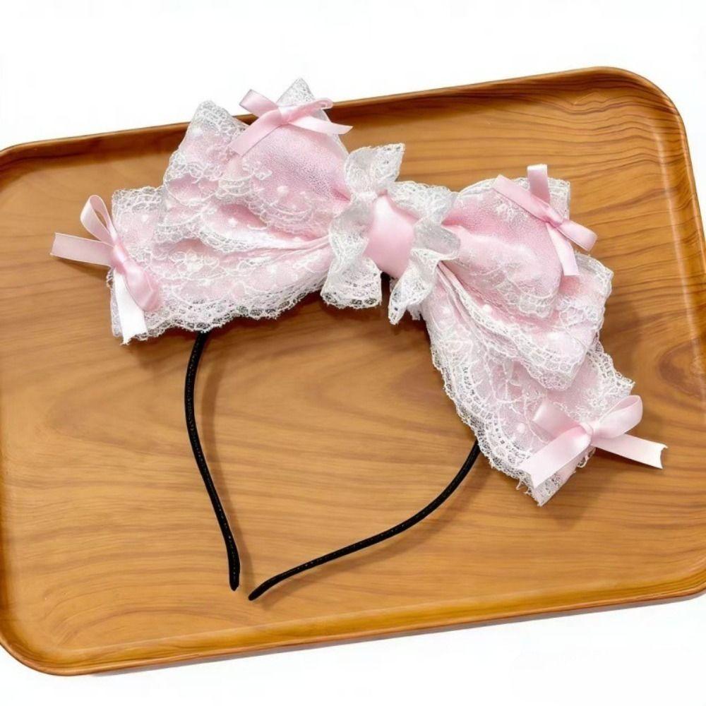 Ruffle Lace Girl's Headband Sweet Style Lolita Headdress Cosplay Accessories