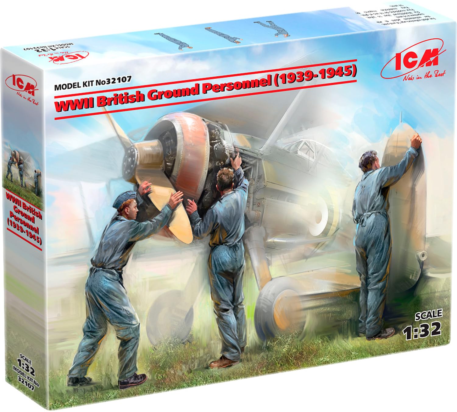 

ICM 1/32 WWII Royal Air Force Ground Crew Set 1939-1945 Plastic Model Kit 32107