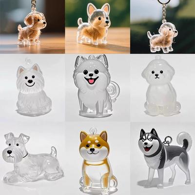 Cute Puppy Clear Hair Storage Box - Animal Fur Ball Keepsake Hanging Ornament, Decorative Dustproof Display Case Gift