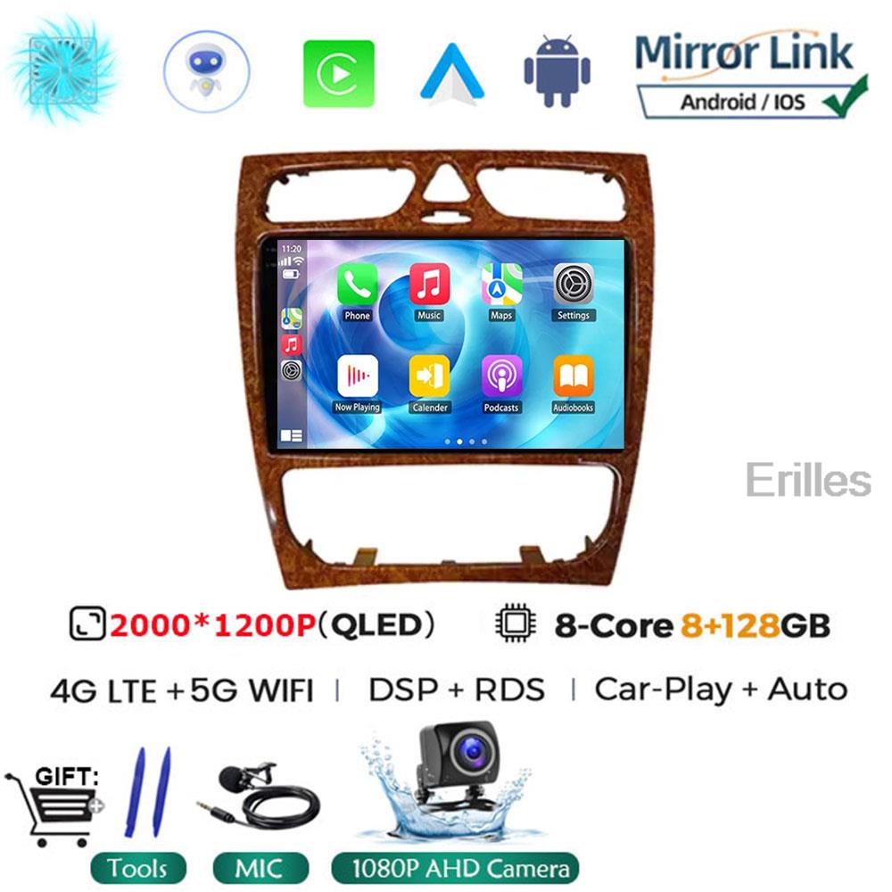 Car Radio Android 14 For Mercedes Benz C Class W203 C200 C320 C350 CLK W209 2002 - 2005 Car Stereo Multimedia Player NO DVD