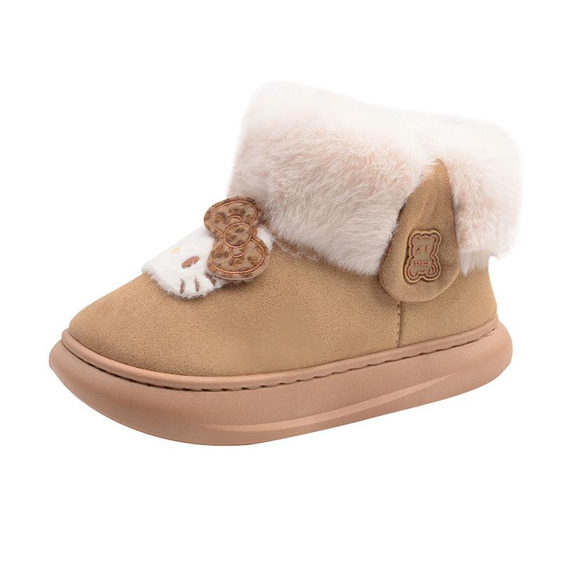 Cute cat cotton shoes 2025 new autumn and winter indoor home non-slip confinement shoes piled thickened cotton shoes women