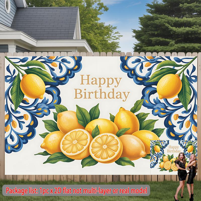 Party Backdrop Flat Lemon Greeting Photo Booth Decor Front Door Decor