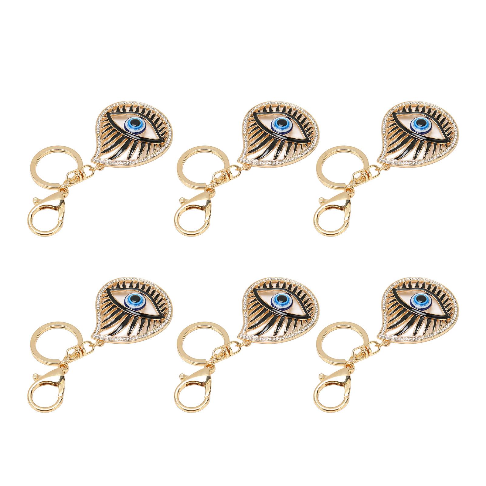 

6pcs Blue Eye Keychain Portable Fashion Exquisite Three Dimensional Keychain for Car Keychain Bag Pendants