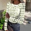 Women's Casual Neck Long Sleeve Halloween Print Ribbed Knit Top