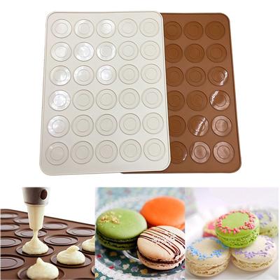 Pişirme Mat Kalıp Silikon Macaron Acıbadem Kurabiyesi Pasta Fırını Pişirme Kalıp Levha Mat 30-Cavity Pişirme Mat