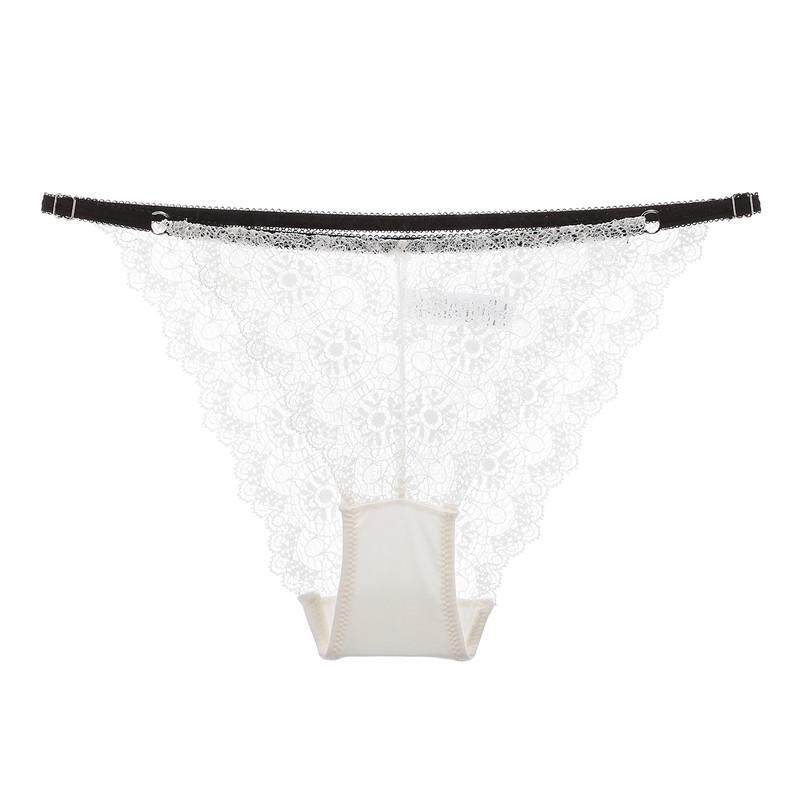 Ladies Summer New Taste Lace Adjustable Thin Belt Transparent Hollow Low-waist-triangle Briefs