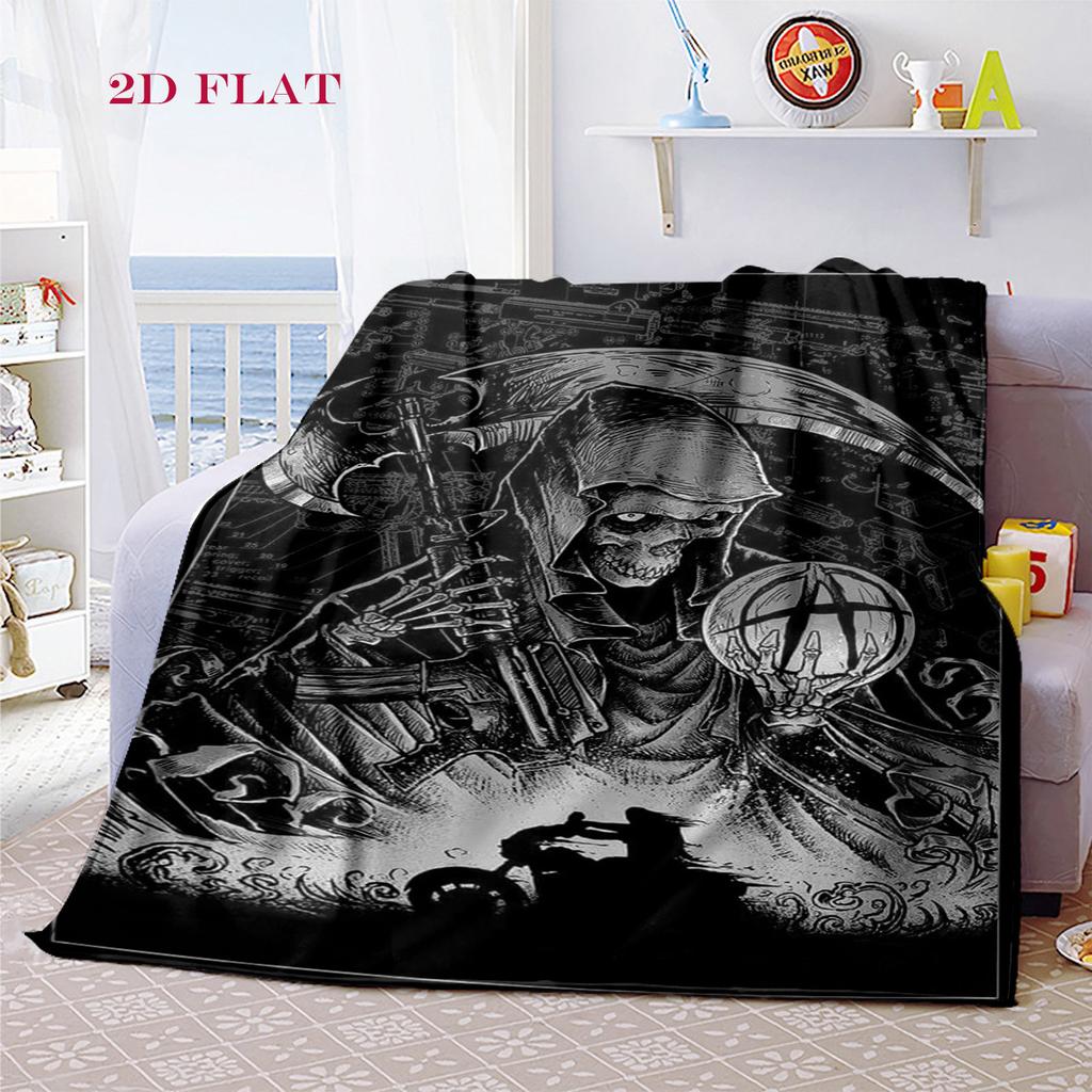 Reaper's Rebellion: Sons Anarchy Blanket Suitable for All Seasons Soft and Comfortable Office Rest Blanket Sheet Digital Printing