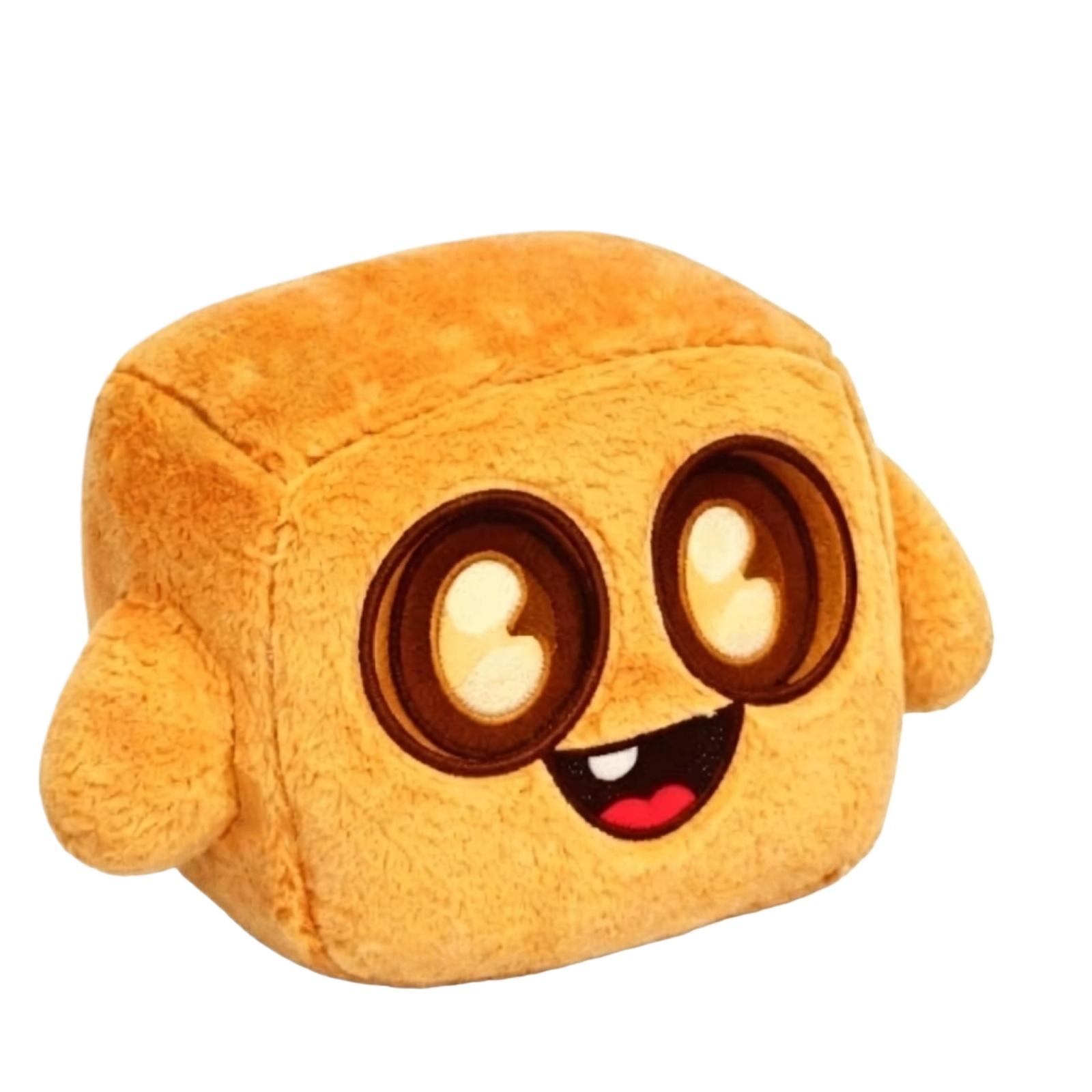 

Plush Toy Soft Stuffed Animal Square Shape with Embroidered Eyes and Smile Cute Design for Kids and Collectors Gift One Size