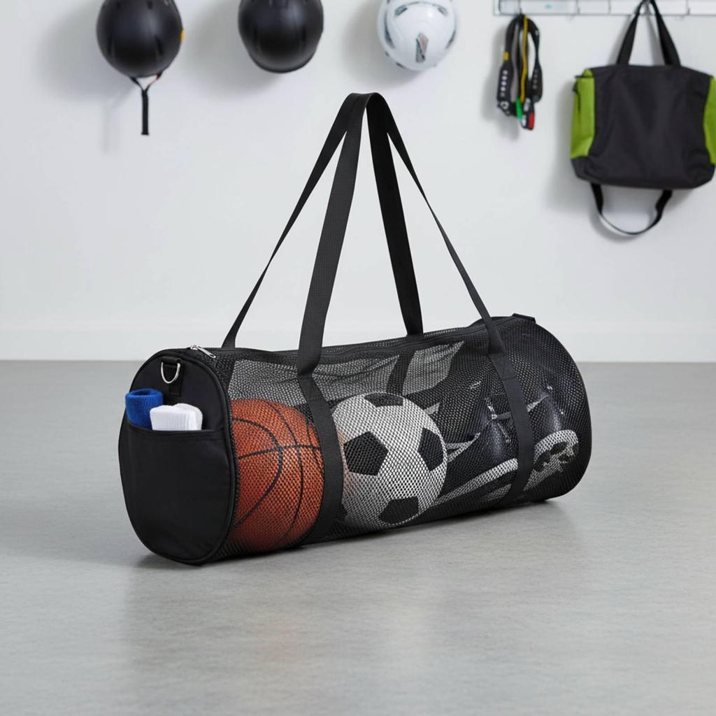 Athletic Gear Carrier Bag Sturdy Large Capacity Mesh Lightweight for Gym