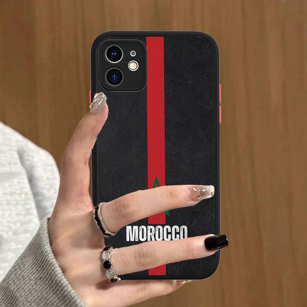 Morocco Map Flag Matte Protective Case For IPhone 16 15 14 13 12 11 Pro Max X XS MAX Protection Case