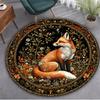 Cute Forest Animals Round Carpet Fox Rabbit Nursery Rug Kids Playroom Floor Mat Bedroom Living Room Washable Baby Activity Mat
