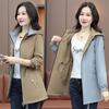 2025 Spring-Autumn Slimming Double-Sided Trench Coat: Waist-Cinching Petite Korean Style, Fashionable and Versatile Women's Outerwear.