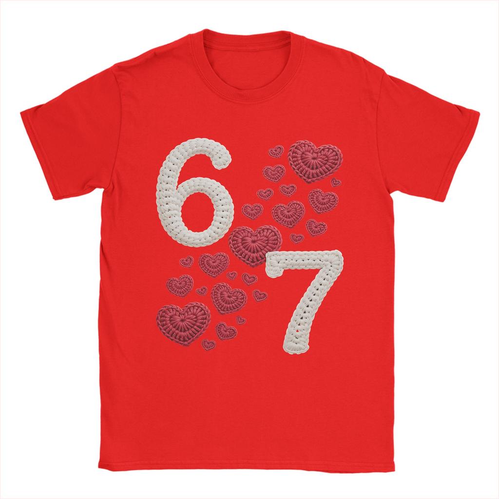 Unisexs Crochet 67  Valentine T Shirt  100 Cotton Clothing Vintage Short Sleeve Crewneck Tees Graphic TShirt