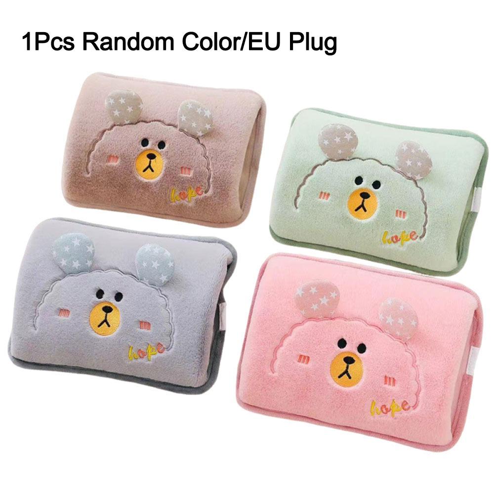 Flannelette Electric Hot Water Bottle Cartoon Pattern Hand Compress Heat Pack  for Home Office