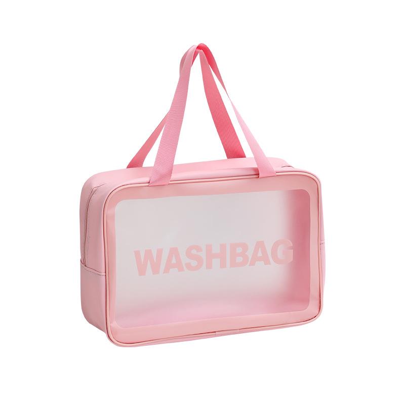 Large Capacity Waterproof PVC Makeup Bag - Portable, Transparent Travel Toiletry Organizer