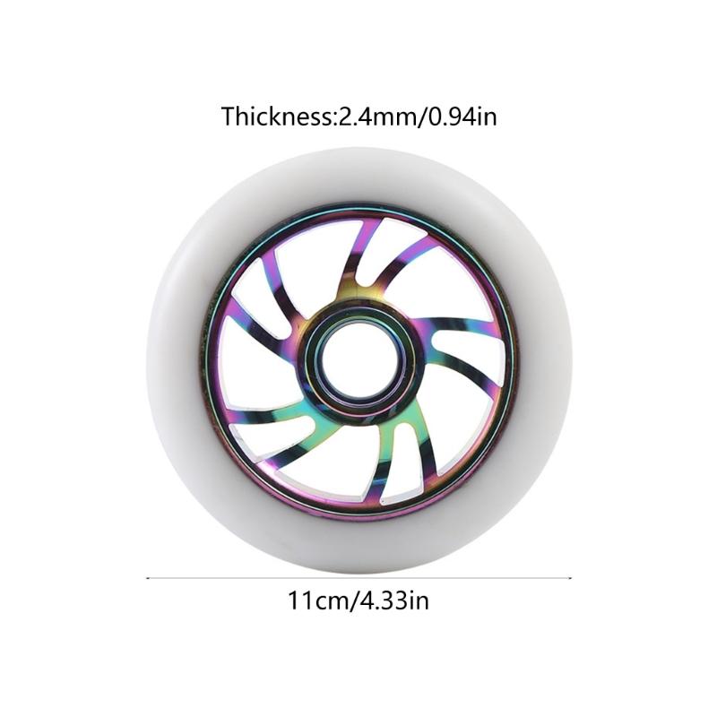 Professional 10cm Skateboard Wheel Premium Aluminum Alloy Rims PU Tires Precisions Bearing for Smooth Rolling Ridings