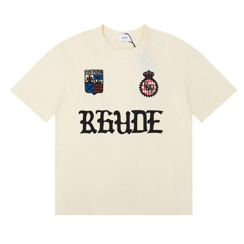 RHUDE Sunset Graphic T-Shirt Men Women Loose Fit Short Sleeve Tee Casual Streetwear