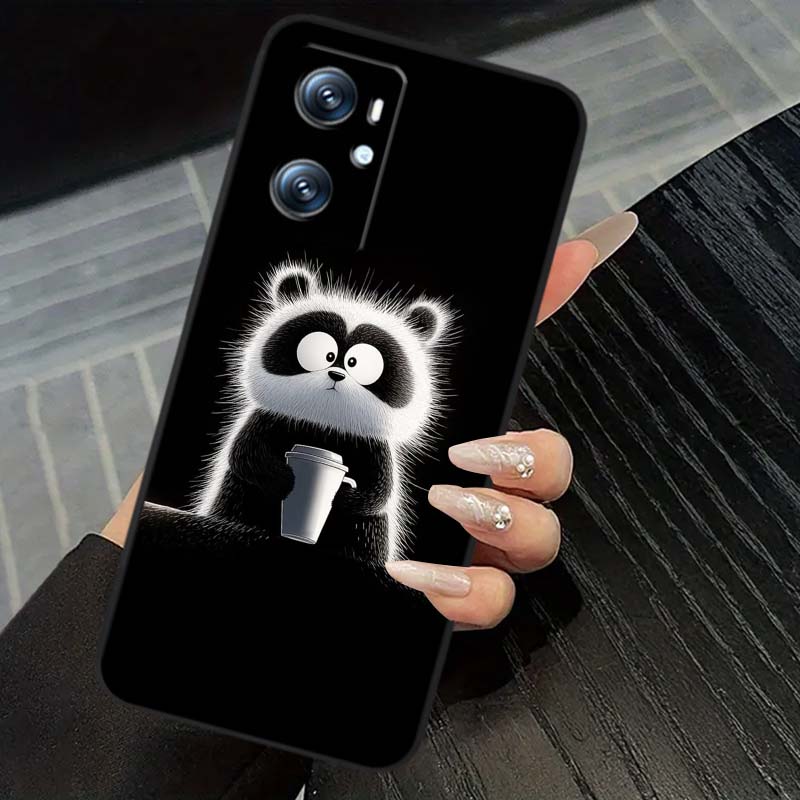 Anime cartoon cat illustration For OPPO Reno 5 6 7 A96 A40 A58 Realme GT A74 A78 Neo2 A74 A78 Find X5 X3 X7 X8 Black Phone Case