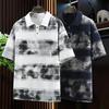 Men's Plus Size Tie-Dye Striped Polo Shirt, Casual Short Sleeve Top (5XL-11XL)