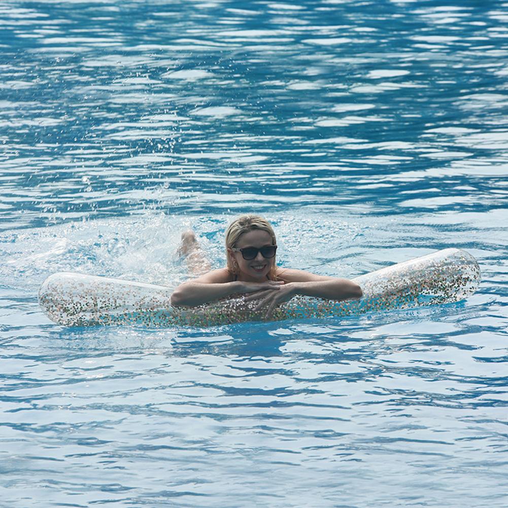 Pailletten Schwimmbecken Wasser Schwimmende Aufblasbare Poolnudeln Schwimmer (Silber)