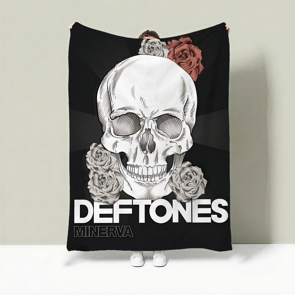 Band D-Deftones Throw Lightweight 240g Flannel Blanket Soft Skin-friendly for Summer Cooling