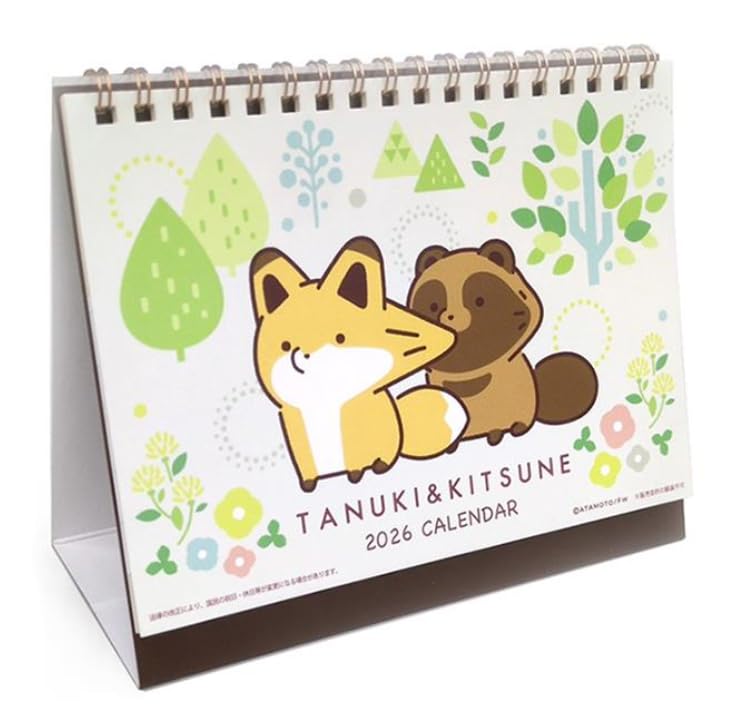 

[2026] Raccoon and Fox Desk Calendar, January Start [Loft]