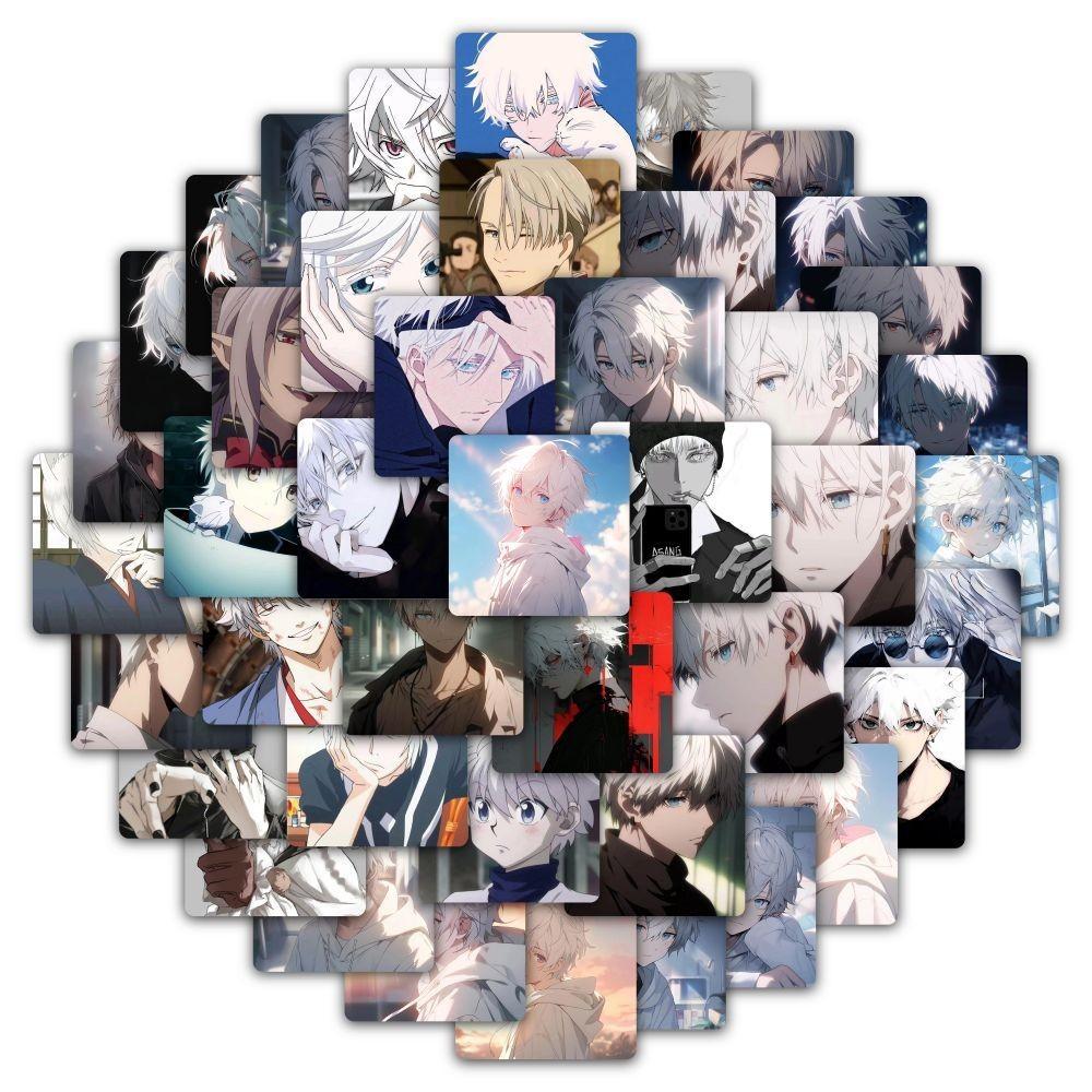 59PCS Manga White-Haired Handsome Guy Stickers - Stylish Decor for Notebooks, Phones & DIY Projects AnimeWorlds Store