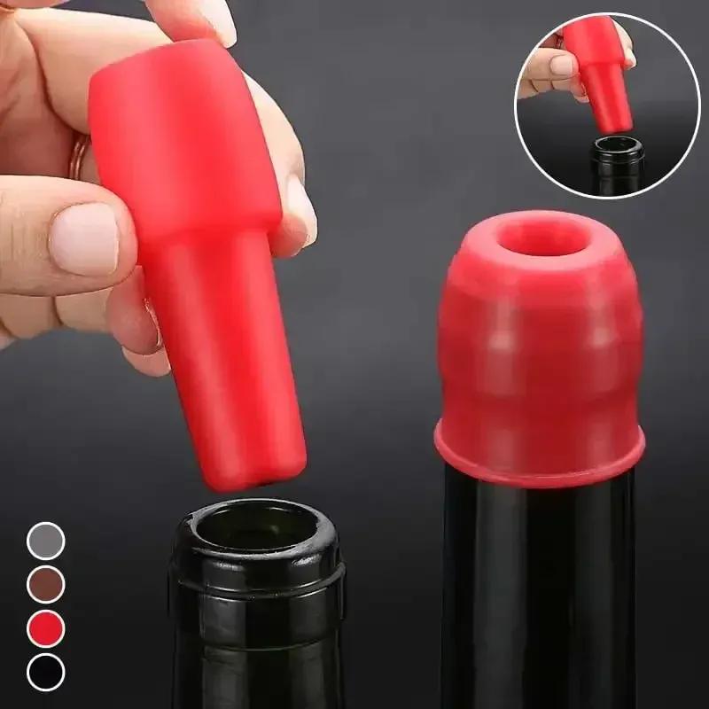 Universal Red Wine Bottle Stopper with Soft Silicone Double Seal Bottle Stopper and Cap Bar Wine Utensils Kitchen Tools