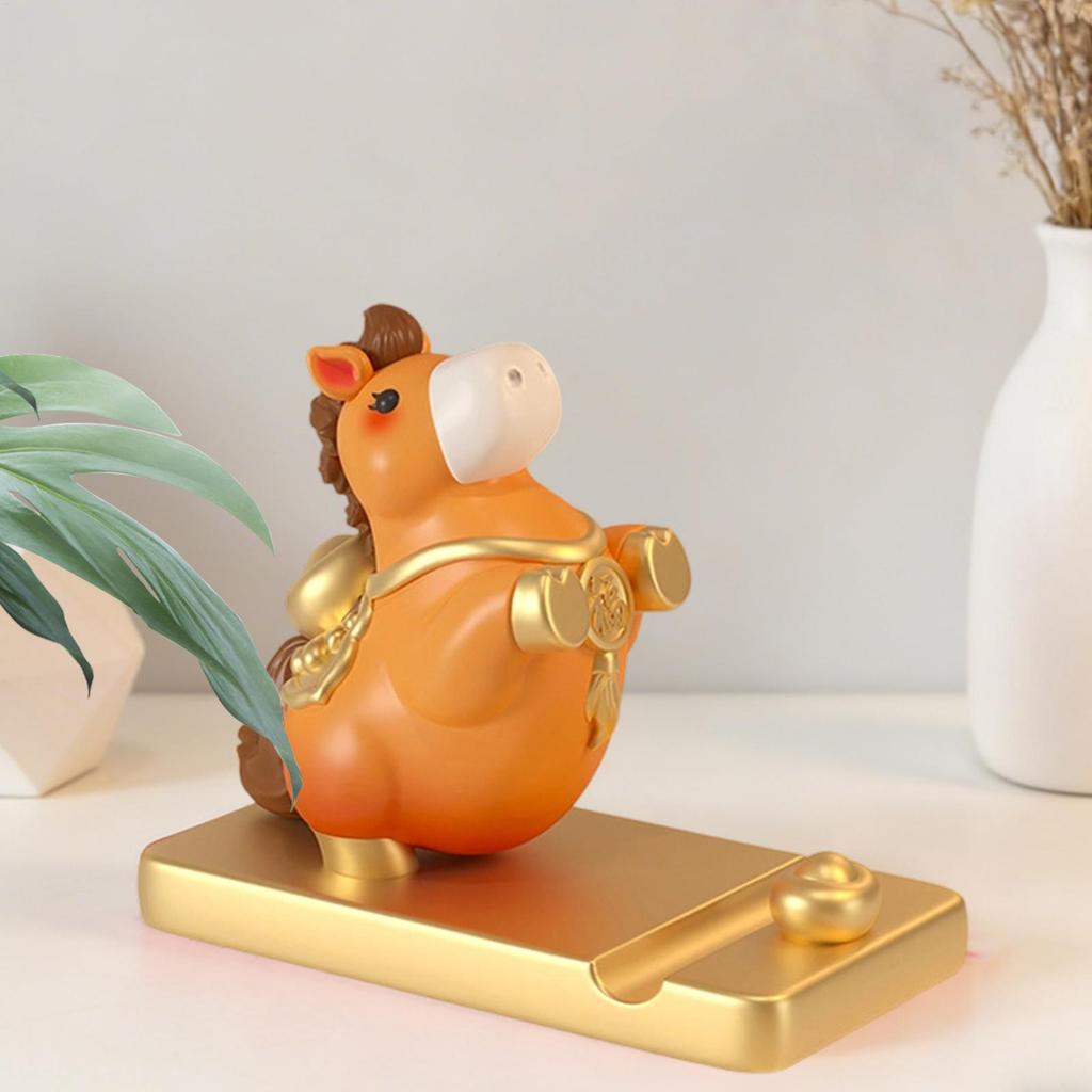 Cute Phone Stand Horse Design Cellphone Cradle Wealth Blessing Desk Phone Holder for Girls Teens Kids Women Home Vanity Office