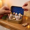 Handbemalte Mini-Weihnachtskrippe Heilige Familie Taschenkrippenfiguren Set Heimdekoration