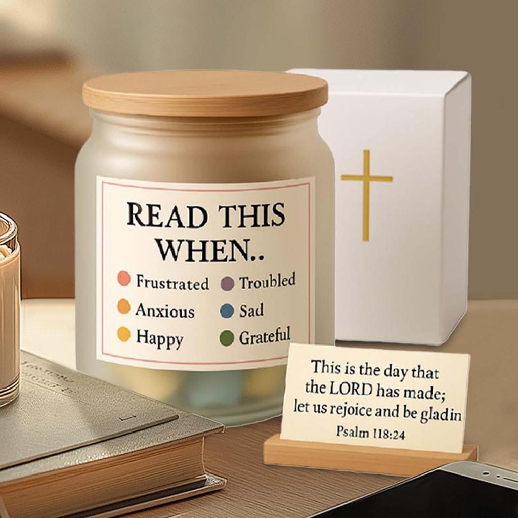 Inspirational Bible Verse Jar Hope Bible Verse Jar Inspirational Prayers Scripture Basket for Morning Men Women Birthday Home