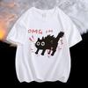 Kawaii Cute Kitten Puppy Graphic Blouse Best Friend Short Sleeves Women Couple T-shirt Y2k Girlfriends Clothing Streetwear Tops