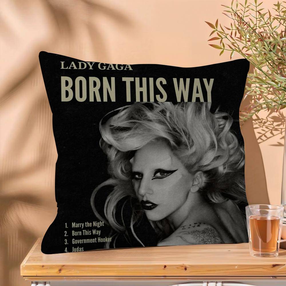 Singer L-Lady Gaga Mayhem Cushion Cover Pillowcase Upholstery Sofa Throw Pillow Home Decor Pillowcas
