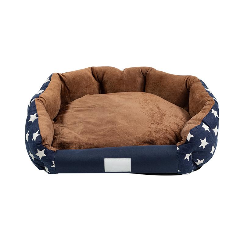Zimní teplý měkký domeček pro mazlíčky Odnímatelný polštářek Omyvatelný Plyšový Štěně Pěticípá hvězda Potisk Podložka do pelíšku pro mazlíčky