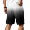 Herren Freizeit Corduroy Kordelzug Shorts Farbverlauf Stil mit Buchstaben Aufnäher Klassisch Bequem Sitz Sommer Strandkleidung