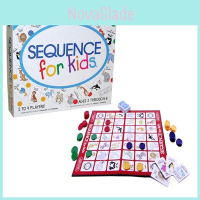 משחק לוח Sequence לילדים - לא דורש קריאה - משחק מסיבה לחשיבה לוגית