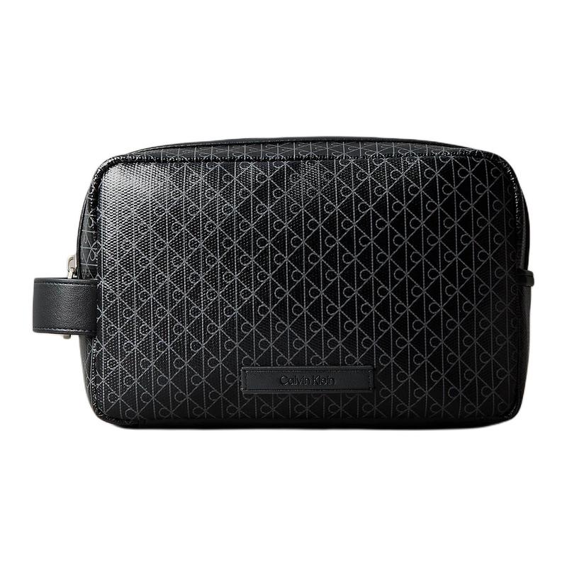 Calvin Klein Logo print contrasting design polyester (polyester fiber) and polyurethane toiletry bag men s black чёрный
