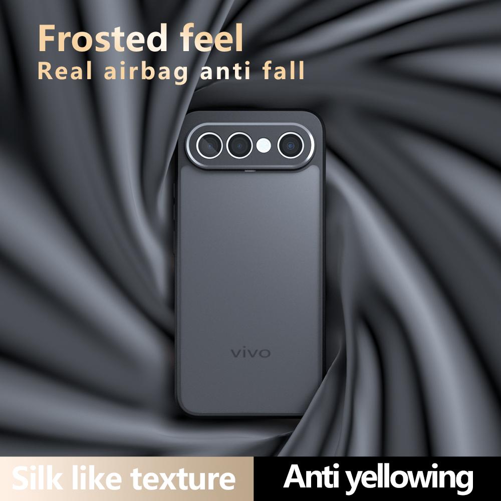 Für Vivo X300 FE Hülle Hautfreundlich Matt Frosted Schwarz Transluzent Airbag Nicht-Vergilbend Anti-Fingerabdruck Abdeckung