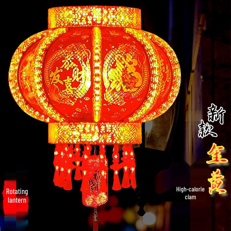 Seven-Color LED Rotating Lantern: Horse-Drawn, Mid-Autumn, New Year, Housewarming, Balcony, Gate Decor.