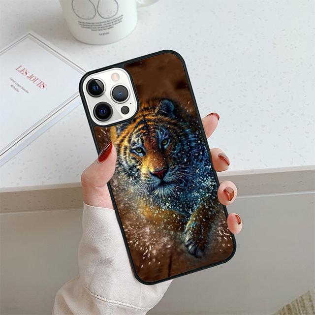 Tiger Phone Case For iPhone 17 Air 13 12 14 15 16 Cover For Apple iPhone 17 Air 14 15 16 Pro Max 6S Plus Coque