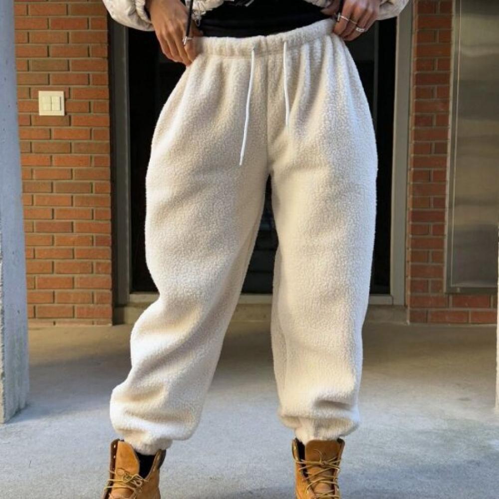 New Arrivals Open Run Womens Winter Chururing Fleece Pants Dumble Jogger
