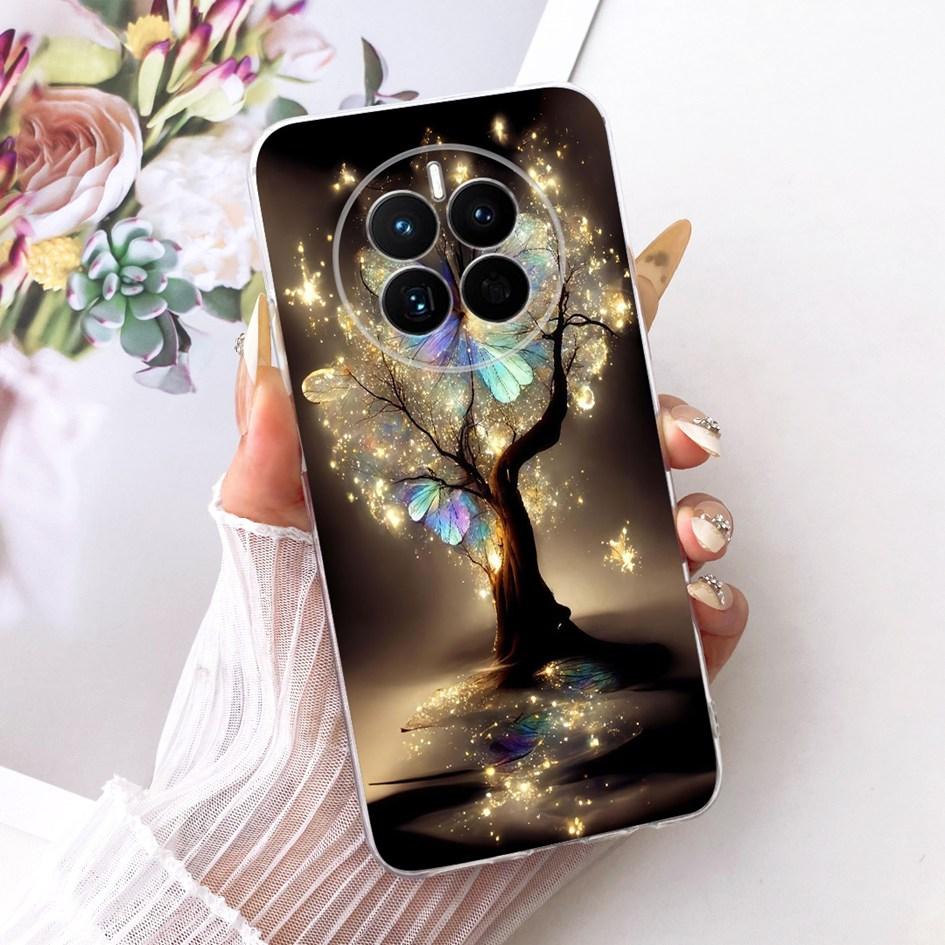 For Huawei Mate 50 Case Mate 50 Pro Cover Popular Butterfly Flower Soft Clear Silicone Phone Covers For Huawei Mate50 50E Fundas