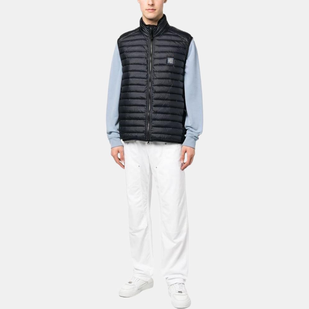 STONE ISLAND Vests Men's Marine Blue Stand Collar Moderate Other 7815G0224-V0020