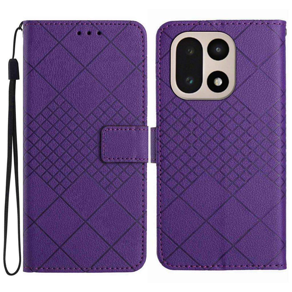Etui Portfel z Wytłoczeniem ze Skóry PU Flip Folio Pokrowiec na Telefon dla OnePlus 15 5G