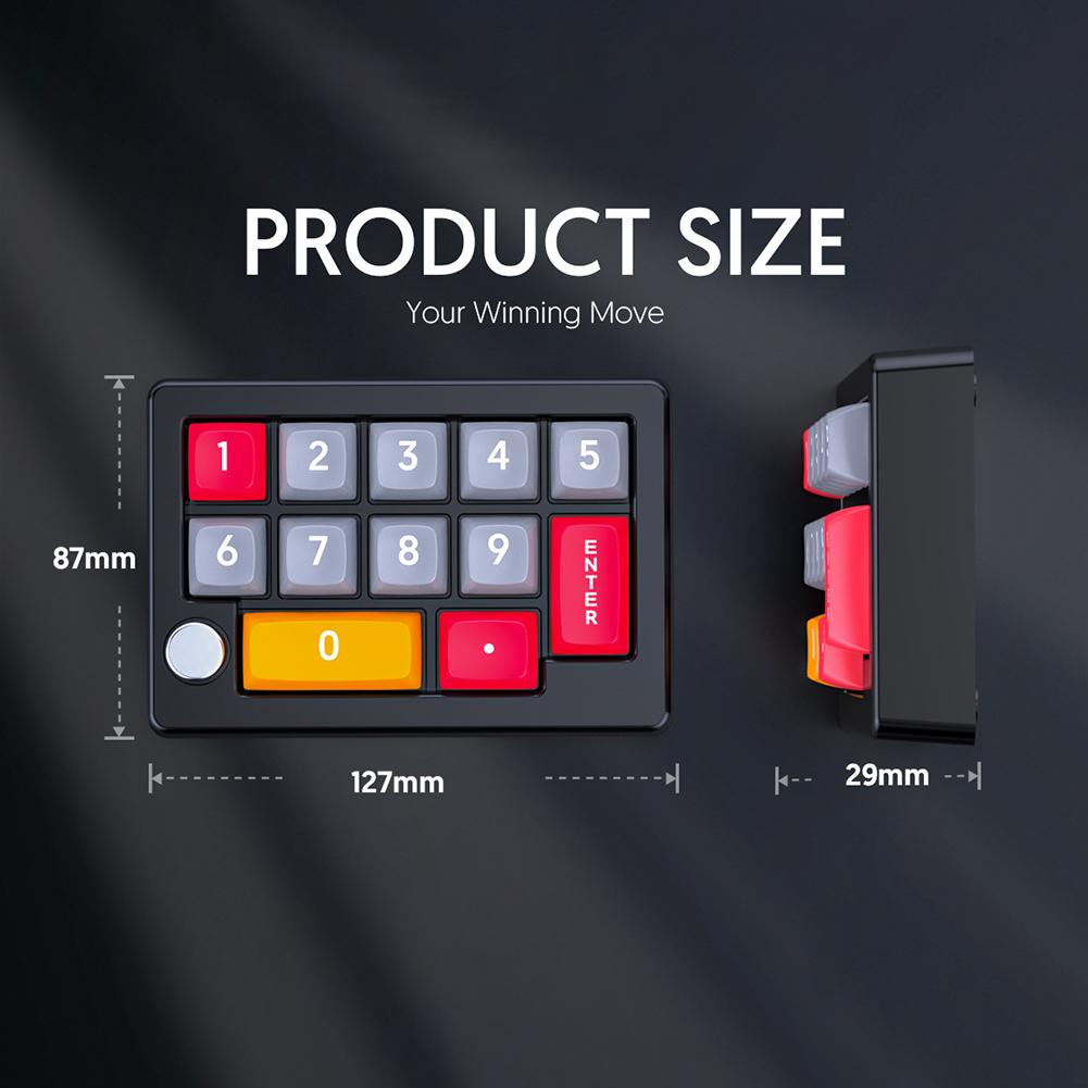 13 Key Wired Macro Programmable Mechanical Gaming Keyboard Fully Hot Swappable Programming KeyPad with Knobs Number Keyboard