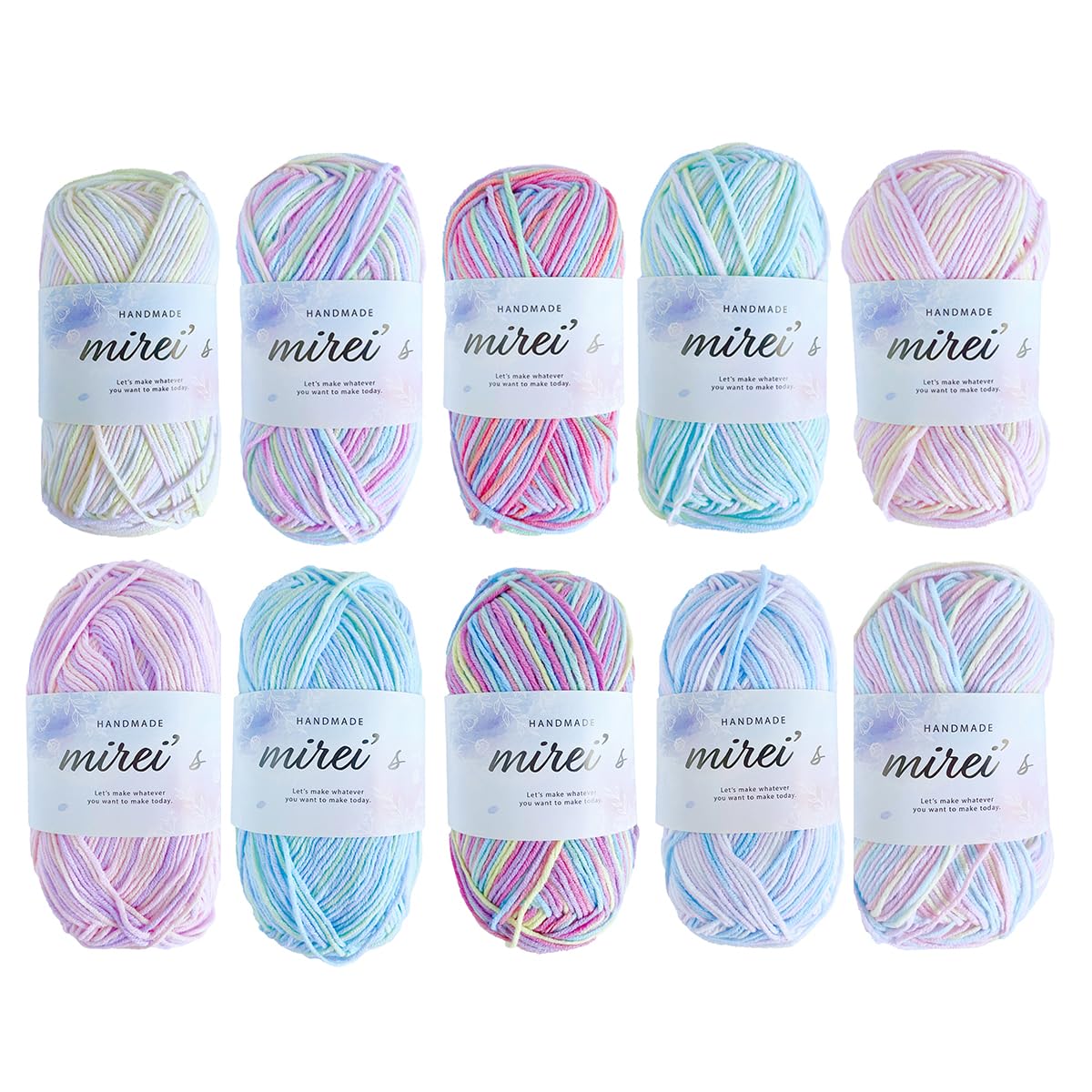 

Millais Cotton Medium 10 Crochet Knitting Gradient Yarn, Weight, Balls, Approx. 40g/128m, (10-Color Set)