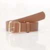 Womens Korean Stylish Vintage Pu Leather Belt Featuring Square Buckle Design