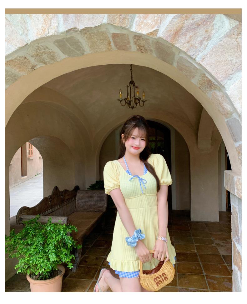 Plus Size One-Piece Skirted Swimsuit: Slimming Japanese Style for Girls