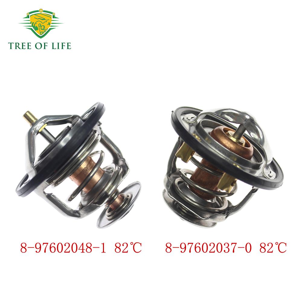Pair Engine Coolant Thermostat For ISUZU 6HK1 6HE1 6HH1 6HG1 6HF1 FRR FSR FTR FTS TRUCK 8-97602037-0 8-97602048-2 82c